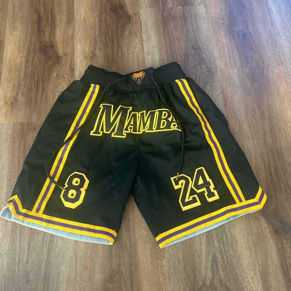 Just Don Mamba Black and Gold Athletic Shorts